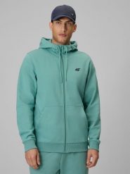 4F Bluza dresowa regular z kapturem męska - zielona L. Zielone bluzy męskie 4f, l, bez wzorów, z bawełny, z kapturem. Za 169.99 zł.