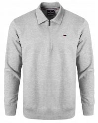 Wygodna Bluza Bawełniana - Pako Jeans - z Kołnierzykiem Polo, Popielata. Szare bluzy męskie Pako Jeans, l, bez wzorów, z bawełny, bez kaptura. Za 175.00 zł.