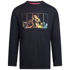 Męska Koszulka Casualowa Zeppelin Z Długim Rękawem. Czarne koszulki sportowe męskie Trespass, m, bez wzorów, bez kołnierzyka, bez ramiączek, trekkingowe. Za 113.99 zł.