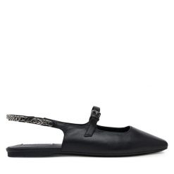 Sandały KARL LAGERFELD. Czarne sandały damskie KARL LAGERFELD, bez wzorów, bez obcasa, na płaskiej podeszwie, bez zapięcia. Za 399.99 zł.