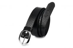 Pasek skórzany Beltimore r.100-115 cm U55 czarny. Czarne paski damskie bez wzorów. Za 47.90 zł.