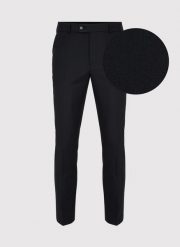 PAKO LORENTE - Gładkie czarne spodnie ganiturowe. Czarne eleganckie spodnie męskie Pako Lorente, bez wzorów, z elastanu, biznesowe. Za 599.99 zł.