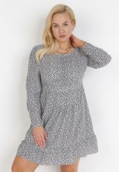 Biało-Czarna Sukienka Evithophis. Białe sukienki damskie Born2be, l, bez wzorów, eleganckie, bez kołnierzyka, bez ramiączek, mini, rozkloszowane. Za 109.99 zł.