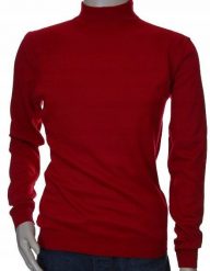 Sweter męski klasyczny półgolf z wełny wełna wełniany XXL 2XL czerwony 1701. Czerwone bluzy męskie Selantino, m, bez wzorów, z wełny, bez kaptura. Za 151.28 zł.