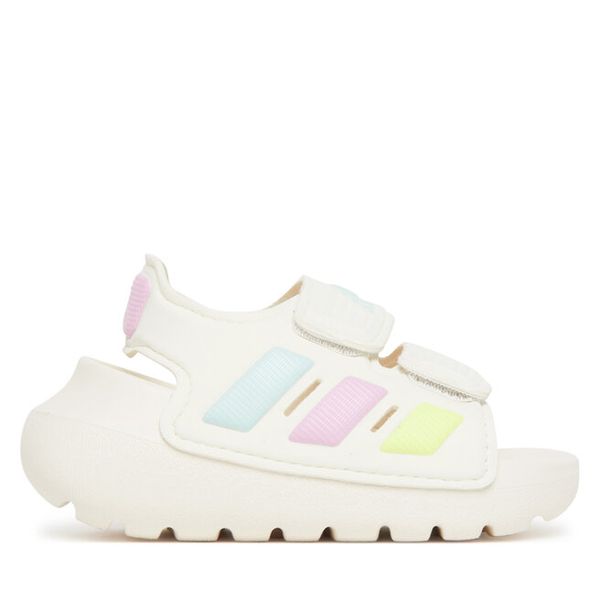 Sandały adidas. Białe sandały chłopięce Adidas, bez zapięcia. Za 109.99 zł.