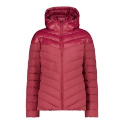Kurtka puchowa z kapturem na zamek Sorona Aura damska CMP. Czerwone kurtki sportowe damskie CMP, bez wzorów, z puchu, z kapturem, trekkingowe. W wyprzedaży za 485.00 zł.