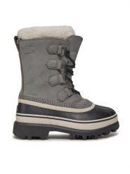 Sorel Śniegowce Caribou NL1005 Szary. Szare kozaki damskie Sorel, z nubiku. Za 439.99 zł.