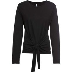 Shirt z przewiązaniem bonprix czarny. Bluzki damskie marki bonprix. Za 44.99 zł.