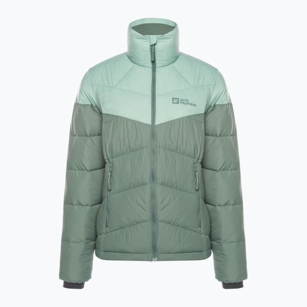 Kurtka puchowa damska Jack Wolfskin Herzberg Down. Zielone kurtki sportowe damskie Jack Wolfskin, s, bez wzorów, z puchu, bez kaptura, trekkingowe. Za 449.99 zł.