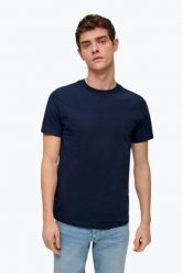 T-shirty QS Basic. Niebieskie t-shirty męskie S.Oliver, l, bez wzorów, z bawełny, eleganckie, bez kołnierzyka. Za 88.00 zł.
