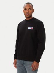 Tommy Hilfiger Bluza MW0MW44936 Czarny Regular Fit. Czarne bluzy męskie Tommy Hilfiger, m, bez wzorów, z bawełny, bez kaptura. Za 489.99 zł.