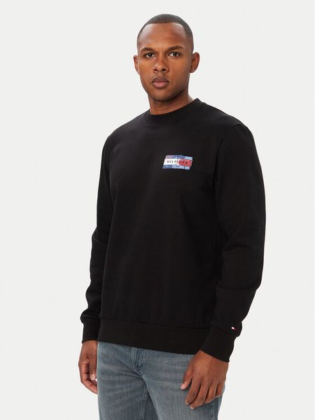 Tommy Hilfiger Bluza MW0MW44936 Czarny Regular Fit. Czarne bluzy męskie Tommy Hilfiger, m, bez wzorów, bez kaptura. Za 489.99 zł.