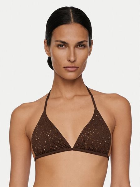 Guess Góra od bikini E6GJ34 MC040 Brązowy. Brązowe bikini damskie Guess, m, z aplikacjami. Za 175.99 zł.