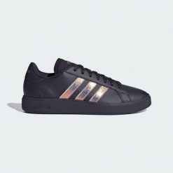 Buty Grand Court Base 2.0. Czarne obuwie sportowe damskie Adidas, bez wzorów, z gumy. Za 239.00 zł.
