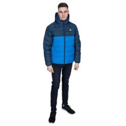 Kurtka Męska Oskar Ocieplana. Niebieskie kurtki męskie Trespass, l, bez wzorów, z materiału, z kapturem. Za 211.99 zł.