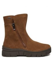 Caprice Botki 9-26437-41 Brązowy. Brązowe botki damskie Caprice, ze skóry, bez obcasa, na płaskiej podeszwie, bez zapięcia. Za 519.99 zł.