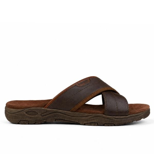 Klapki męskie Wrangler TRIPP SLIDER MEN LOW. Brązowe klapki męskie Wrangler, z materiału, sportowe. Za 159.00 zł.