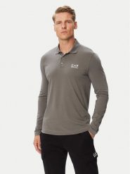 EA7 Emporio Armani Polo 8NPF15 PJVQZ U8085 Szary Regular Fit. Szare koszulki polo męskie EA7 Emporio Armani, m, bez wzorów, z bawełny, bez ramiączek. Za 399.99 zł.