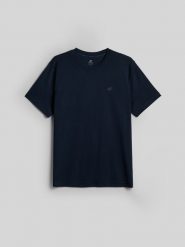 4F T-shirt regular gładki męski - granatowy XL. Niebieskie t-shirty męskie 4f, m, bez wzorów, z bawełny, klasyczne, bez kołnierzyka. Za 69.99 zł.