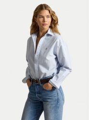 Polo Ralph Lauren Koszula 211B21507002 Niebieski jasny Relaxed Fit. Niebieskie bluzki damskie Polo Ralph Lauren, l, bez wzorów, z bawełny, bez kołnierzyka, bez ramiączek. Za 819.99 zł.