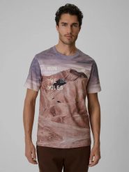 T-shirt regular z nadrukiem męski 4F 4FRSS26TTSHM4229. Brązowe t-shirty męskie 4f, l, bez wzorów, z bawełny, klasyczne, bez kołnierzyka. Za 80.99 zł.