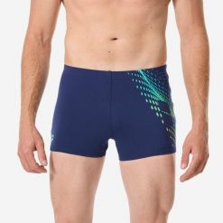 Bokserki pływackie męskie Arena. Niebieskie kąpielówki męskie Arena, m, bez wzorów, z materiału, na fitness i siłownię. Za 139.99 zł.
