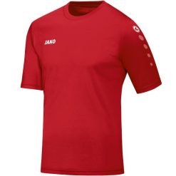 Koszulka Jako Team. Czerwone koszulki sportowe męskie Jako, s, bez wzorów, z materiału, bez kołnierzyka, bez ramiączek, do piłki nożnej. Za 82.55 zł.