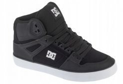 DC Pure High-Top Wc ADYS400043-BLW Czarne 46,5. Czarne trampki męskie DC Shoes, bez wzorów, bez zapięcia. Za 328.23 zł.
