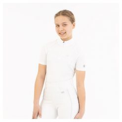 Dziewczęca konkursowa koszulka polo BR Equitation Eevolv Isha. Białe t-shirty i topy dla dziewczynek BR, bez wzorów, bez ramiączek. Za 241.00 zł.