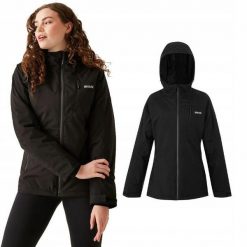 Kurtka trekkingowa ocieplana dla kobiet Regatta HIGHTON. Czarne kurtki sportowe damskie Regatta, bez wzorów, trekkingowe. Za 299.99 zł.
