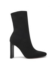 Aldo Botki Faelora 13838552 Czarny. Czarne botki damskie Aldo, z materiału, bez obcasa, na słupku, bez zapięcia. Za 349.99 zł.