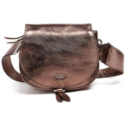 Skórzana torebka w kolorze miedzianym - (S)20 x (W)15 x (G)9,5 cm. Brązowe torby na ramię damskie marki Tosca Blu. W wyprzedaży za 299.95 zł.