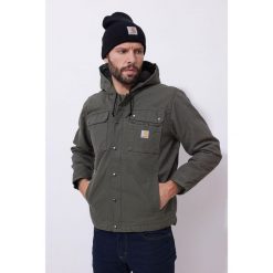 Kurtka turystyczna męska Carhartt Washed Duck Sherpa Utility ocieplana. Zielone kurtki sportowe męskie Carhartt, l, bez wzorów, trekkingowe. Za 822.00 zł.