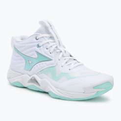 Buty do siatkówki damskie Mizuno Wave Momentum Elite Mid. Białe obuwie sportowe damskie Mizuno, bez wzorów, do siatkówki, mizuno wave. Za 459.99 zł.