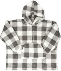 INTESI BLUZA OCIEPLANA DŁUGA/ SNUDDIE W KRATĘ SZARA/BIAŁA. Białe bluzy damskie Intesi, bez wzorów, bez kaptura. Za 136.14 zł.