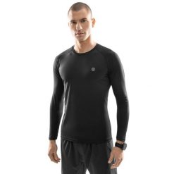 Męska koszulka treningowa z długim rękawem Fitness Siroko Key. Czarne koszulki sportowe męskie SIROKO, m, bez wzorów, z tkaniny, bez kołnierzyka, bez ramiączek, na fitness i siłownię. Za 105.00 zł.