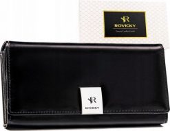 Rovicky Duży portfel damski ze skóry naturalnej i ekologicznej - Rovicky NoSize. Portfele damskie ROVICKY, bez wzorów, ze skóry. Za 80.38 zł.