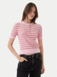 Tommy Hilfiger Sweter WW0WW49613 Różowy jasny Slim Fit. Czerwone swetry damskie Tommy Hilfiger, xs, bez wzorów, z bawełny, bez kołnierzyka, bez ramiączek, bez kaptura. Za 529.99 zł.