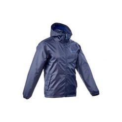 Kurtka turystyczna NH100 Raincut WTP suwak męska. Niebieskie kurtki męskie QUECHUA, l, bez wzorów, z materiału, bez kaptura. Za 59.99 zł.