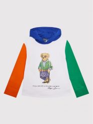 Polo Ralph Lauren Bluza 323865679001 Biały Regular Fit. Białe bluzy dla chłopców Polo Ralph Lauren, bez wzorów, z bawełny, bez ramiączek, bez kaptura. Za 519.99 zł.
