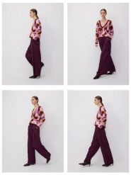 Satynowe spodnie z zakładkami - mahoniowy. Brązowe spodnie materiałowe damskie Reserved, l, bez wzorów, z satyny. W wyprzedaży za 159.99 zł.