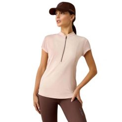 Damska koszulka jeździecka z zamkiem 1/2 Ariat. Czerwone t-shirty damskie Ariat, m, bez wzorów, z materiału, eleganckie, bez kołnierzyka. Za 266.50 zł.