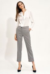 Eleganckie Spodnie w Kratę. Spodnie materiałowe damskie Nife, s, bez wzorów, z elastanu. Za 227.90 zł.