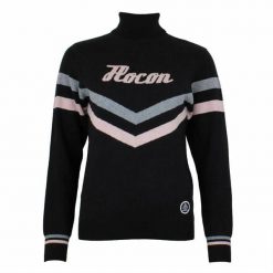 Damski sweter z golfem Peak Mountain Acioto. Czarne swetry damskie Peak Mountain, na zimę, m, bez wzorów, z nylonu, eleganckie, bez kołnierzyka, bez ramiączek, długie, bez kaptura. Za 197.50 zł.