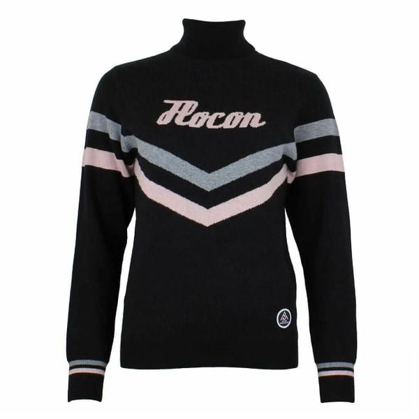 Damski sweter z golfem Peak Mountain Acioto. Czarne swetry damskie Peak Mountain, na zimę, m, bez wzorów, z nylonu, bez kołnierzyka, bez ramiączek, długie, bez kaptura. Za 197.50 zł.