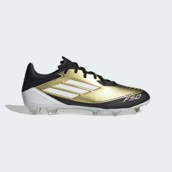 Buty F50 League Messi FG/MG. Białe buty sportowe męskie Adidas, z materiału, bez zapięcia, do piłki nożnej. W wyprzedaży za 277.35 zł.