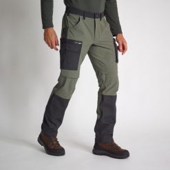 Spodnie outdoor Solognac 900 oddychające. Brązowe spodnie sportowe męskie SOLOGNAC, l, bez wzorów, z elastanu, outdoorowe. Za 229.99 zł.
