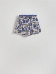 Wzorzyste szorty z haftem - wielobarwny. Szorty damskie Reserved, l, bez wzorów, z bawełny. W wyprzedaży za 69.99 zł.