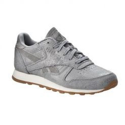 Buty do chodzenia damskie Reebok CL Lthr Clean Exotics. Szare obuwie sportowe damskie Reebok, bez wzorów, z materiału, na fitness i siłownię. Za 341.00 zł.