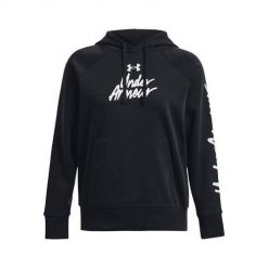 Bluza treningowa damska Under Armour Ua Rival Fleece Graphic Hdy. Czarne bluzy sportowe damskie Under Armour, l, bez wzorów, z kapturem, na fitness i siłownię. Za 375.00 zł.